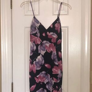 Blue and pink mini floral dress